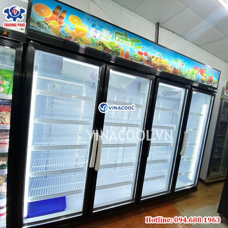 tủ mát 4 cánh block trên đen
