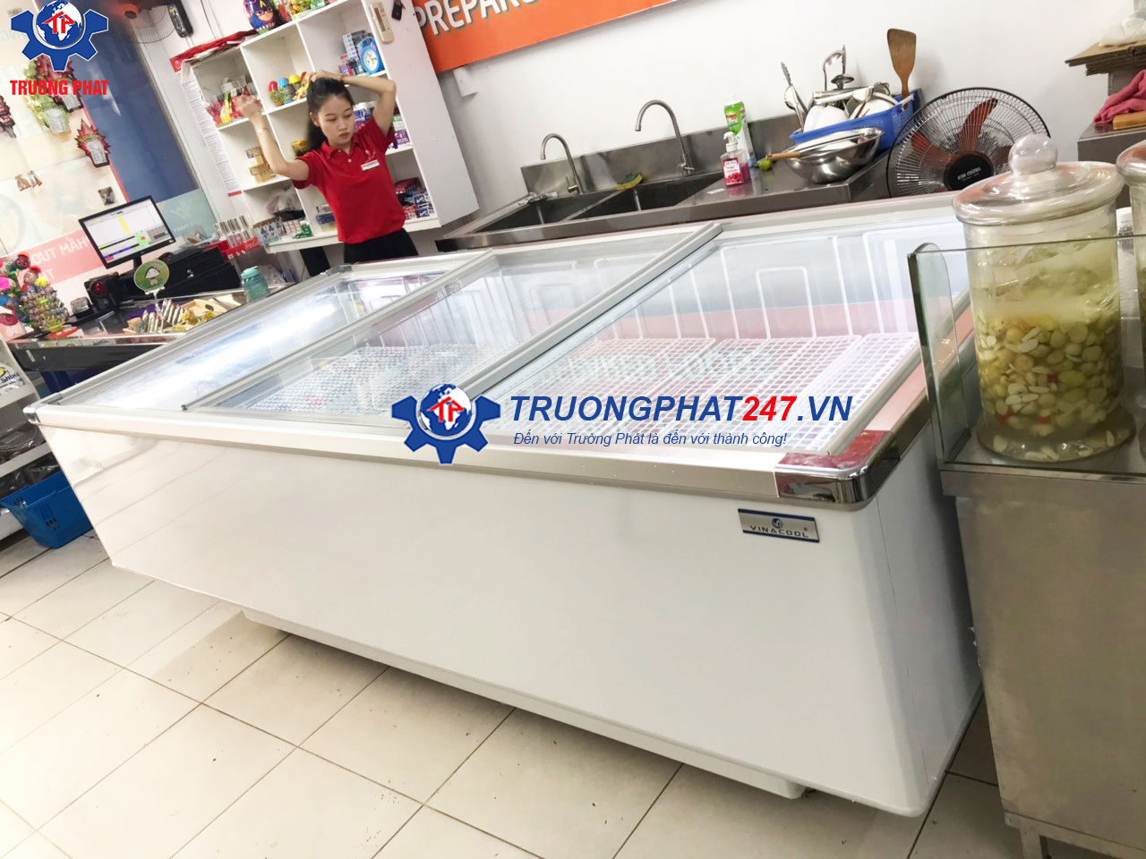 tủ đông trưng bày thực phẩm siêu thị Việt Ý Mart